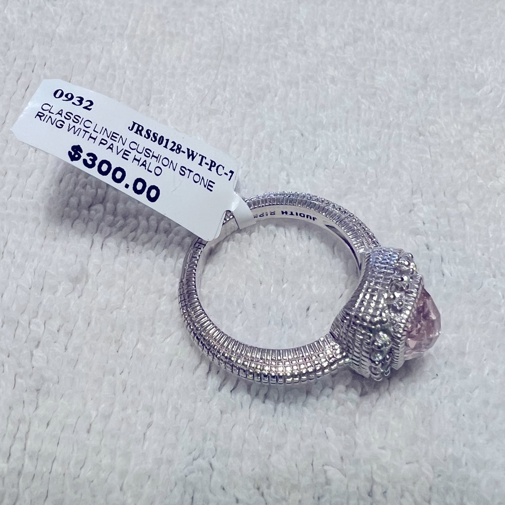 Judith Ripka Cushion Pink Stone Ring - Picture 3 of 10